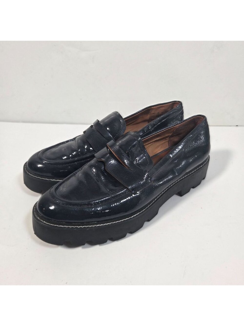 Franco Sarto Balin Lug Sole Loafers Chunky Platform Penny Keeper Workwear Preppy - Picture 4 of 11